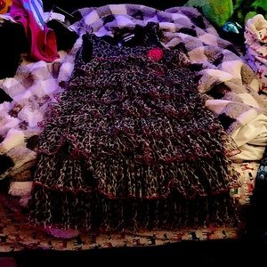 Long brown and hot pink Bloome  dress